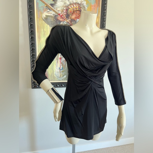 JUST CAVALLI BLACK COWL NECK DRESS - Picture 7 of 13